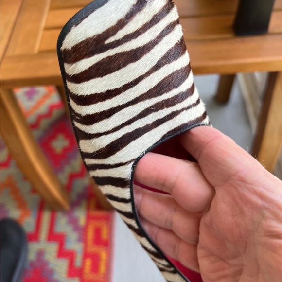 Nine West Zebra Pumps Square Toe block heel 90s - Picture 12 of 16